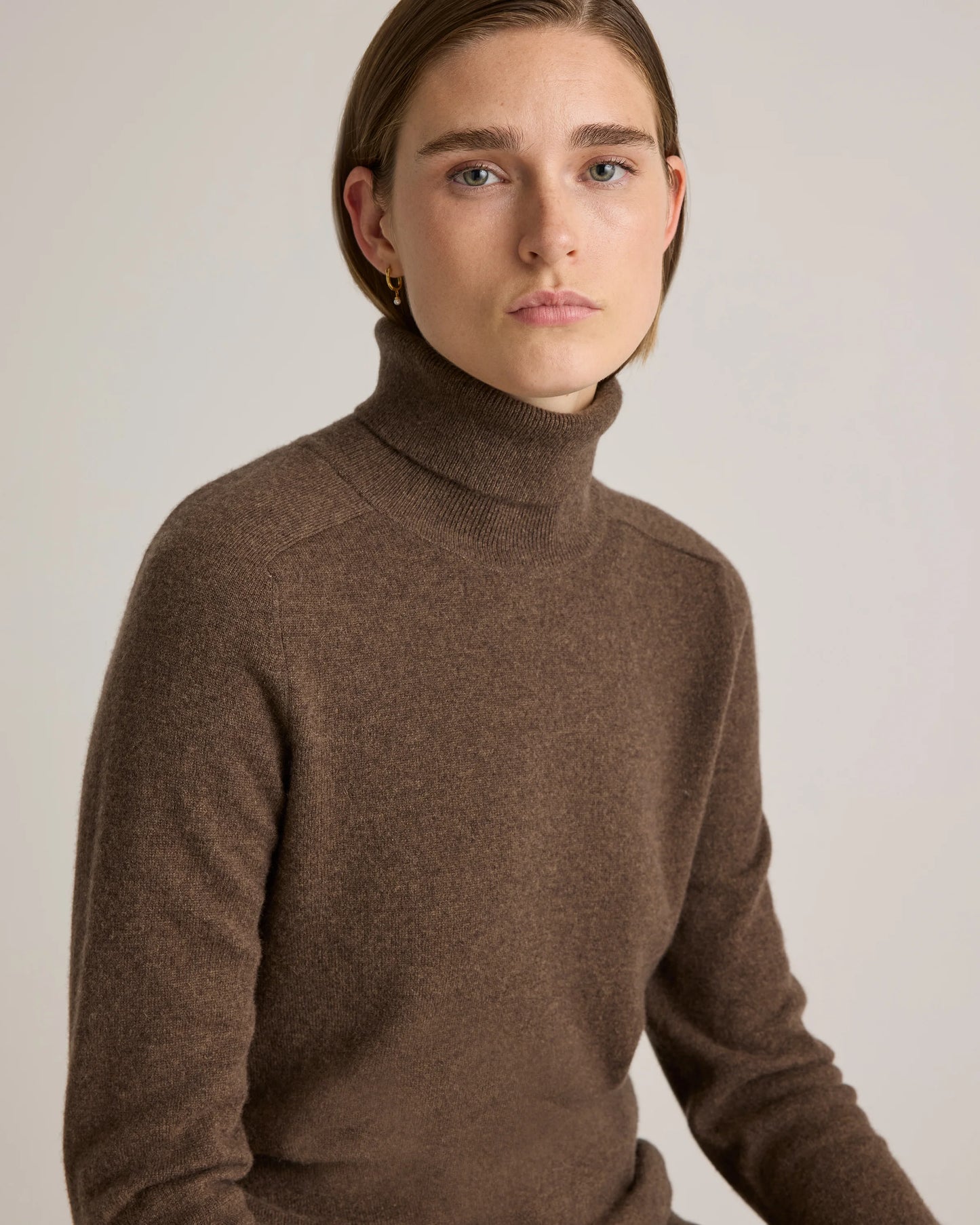 Mongolian Cashmere Turtleneck Sweater - XS / Heather Grey
