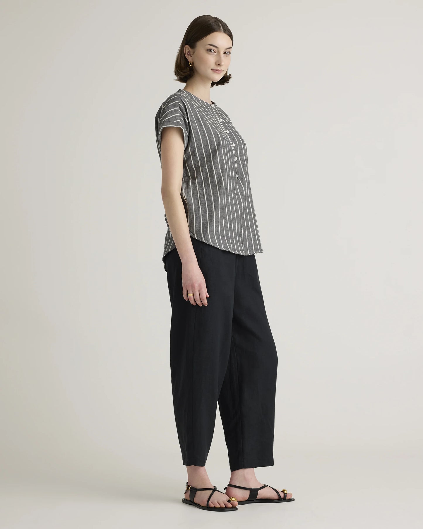 100% Organic Cotton Gauze Roll Sleeve Shirt - XS / Spiced Orange