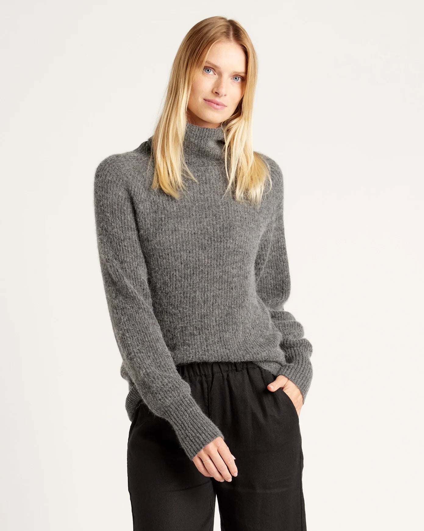 Baby Alpaca-Wool Turtleneck - XS / Light Grey