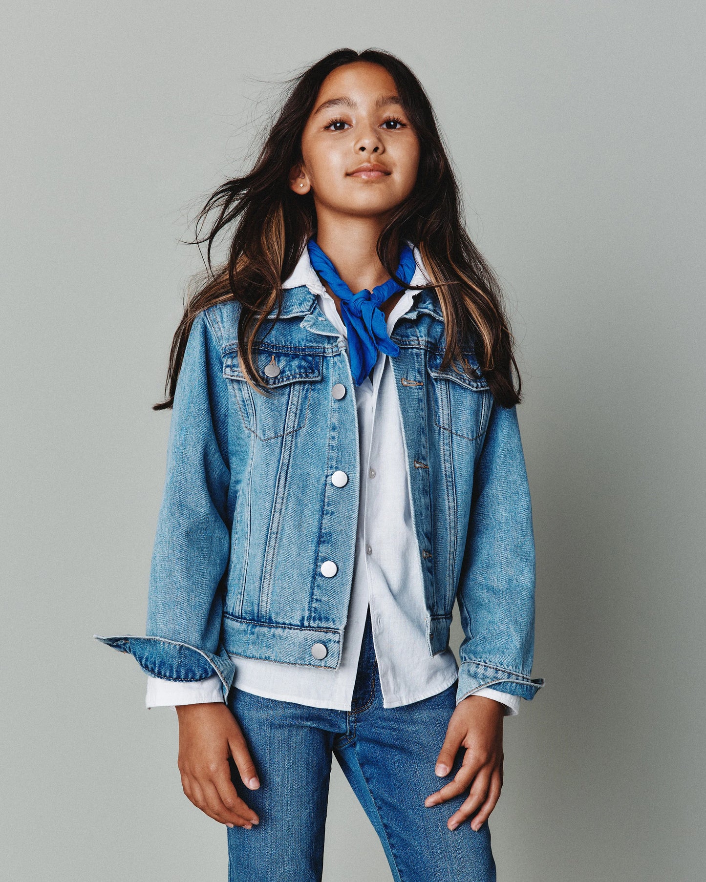 Girls 100% Organic Cotton Denim Jacket - 6 / Light Wash