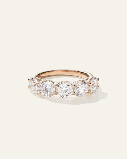 Lab Grown Diamond Five Stone Band - 4 / Yellow Gold