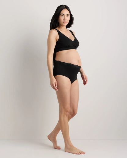 Organic Cotton Lace Trim Maternity & Postpartum Brief (6-pack) - XS / Light Pink