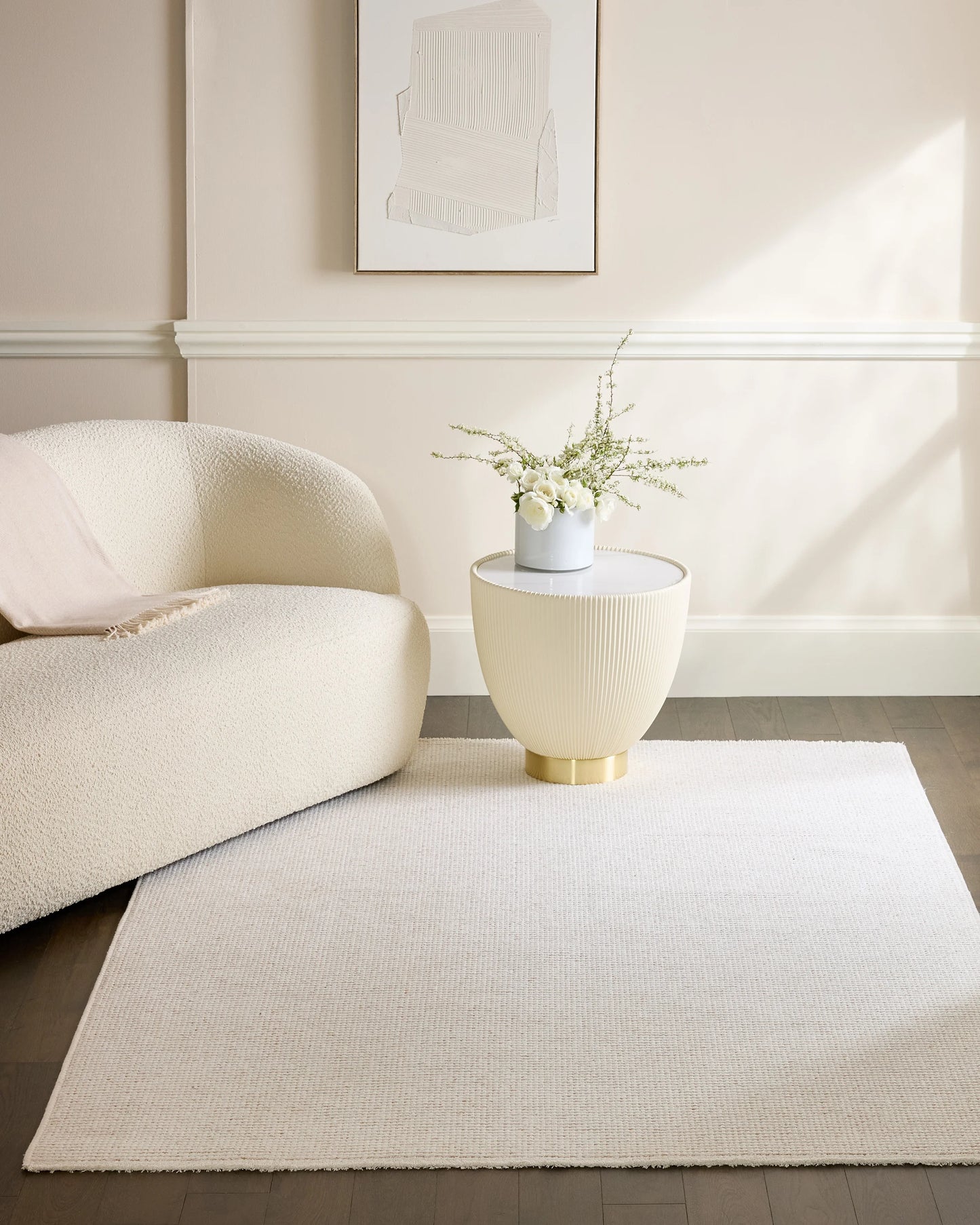 Ophelia Cotton-Blend Performance Rug - 5'3" x 7'6" / Beige
