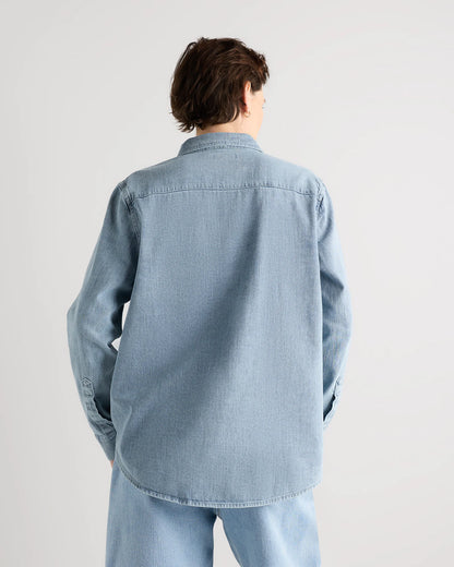 Oversized Denim Maternity Shirt - XS / Blue