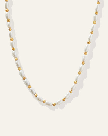 Seed Pearl Beaded Necklace - One Size / Gold Vermeil