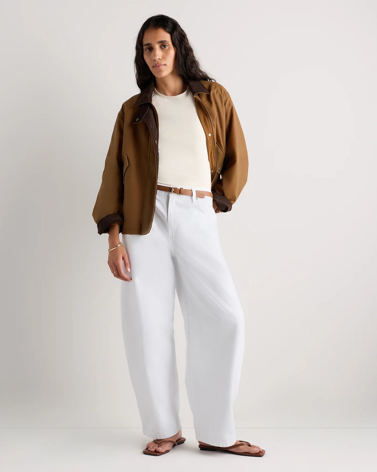 Organic Waxed Cotton Cropped Barn Jacket - XS / Vintage Black