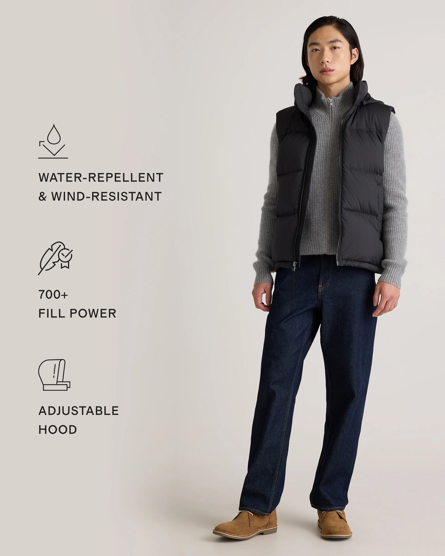 Responsible Down Puffer Vest - S / Carbon Grey