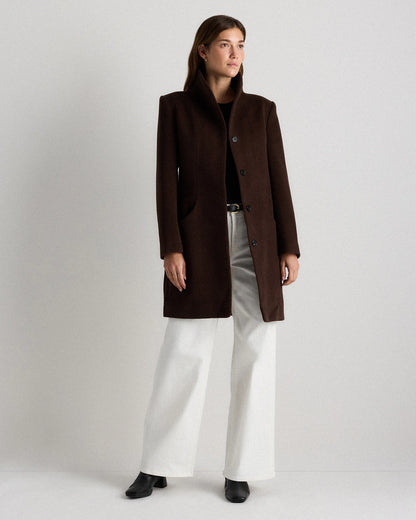 Wool Cashmere Cocoon Coat - XS / Dark Chocolate