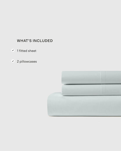 Organic Crisp Percale Fitted Sheet Set - Twin / Espresso