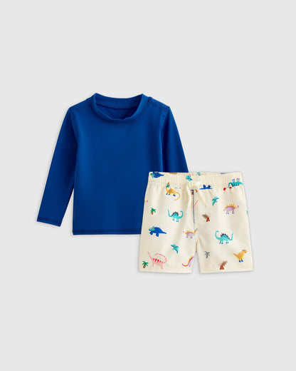 Swim Trunk and Rash Guard Set - 6-9M / Wavy Fish