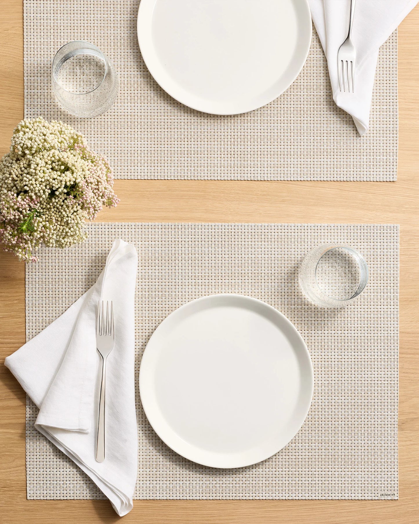 Basketweave Easy-Care Rectangular Placemat, Set of 4 by Chilewich - One Size / Celadon