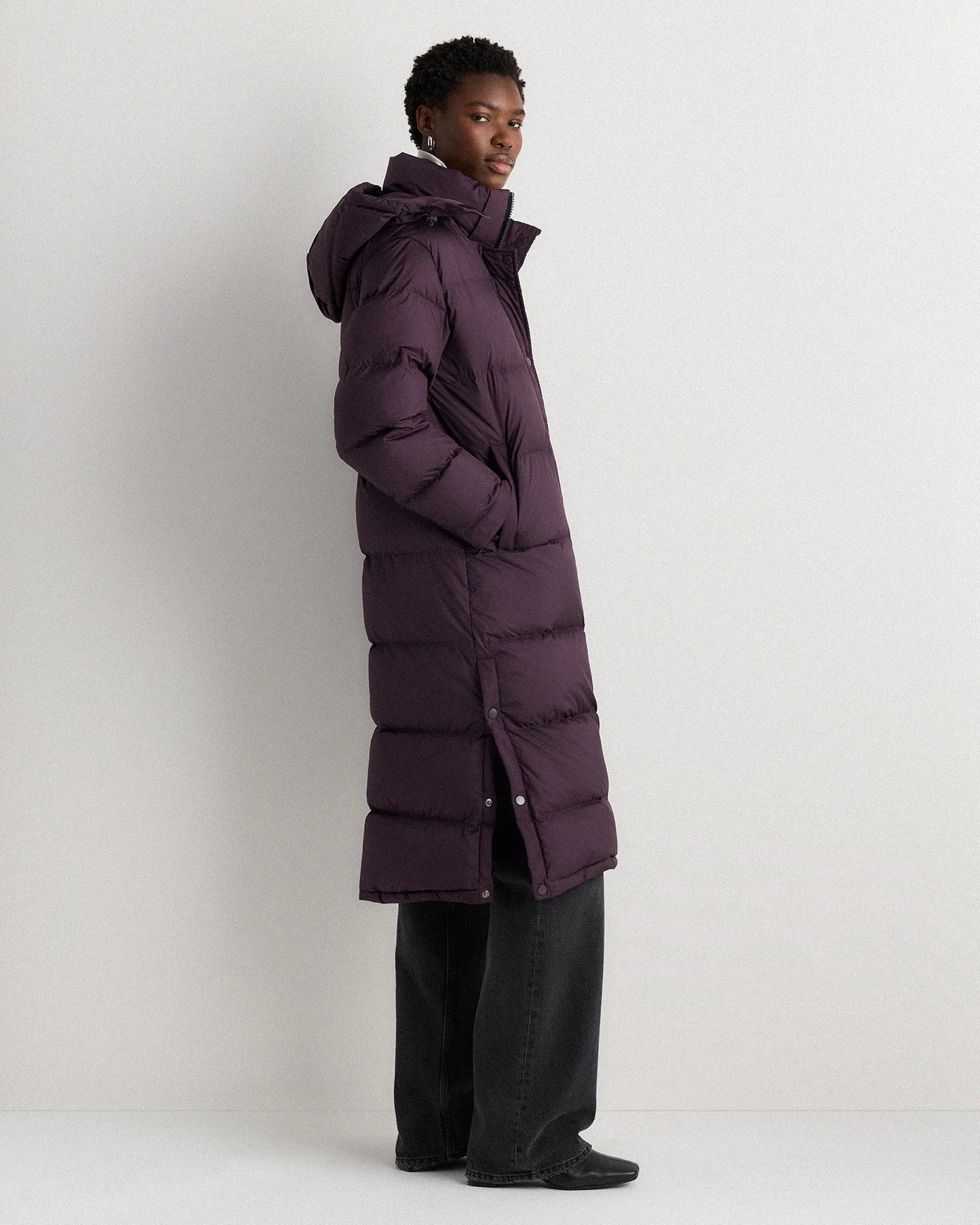 Responsible Down Long Puffer Jacket - XS / Black