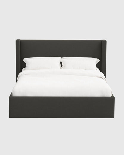 100% Linen Wingback Bed - Full / Canvas