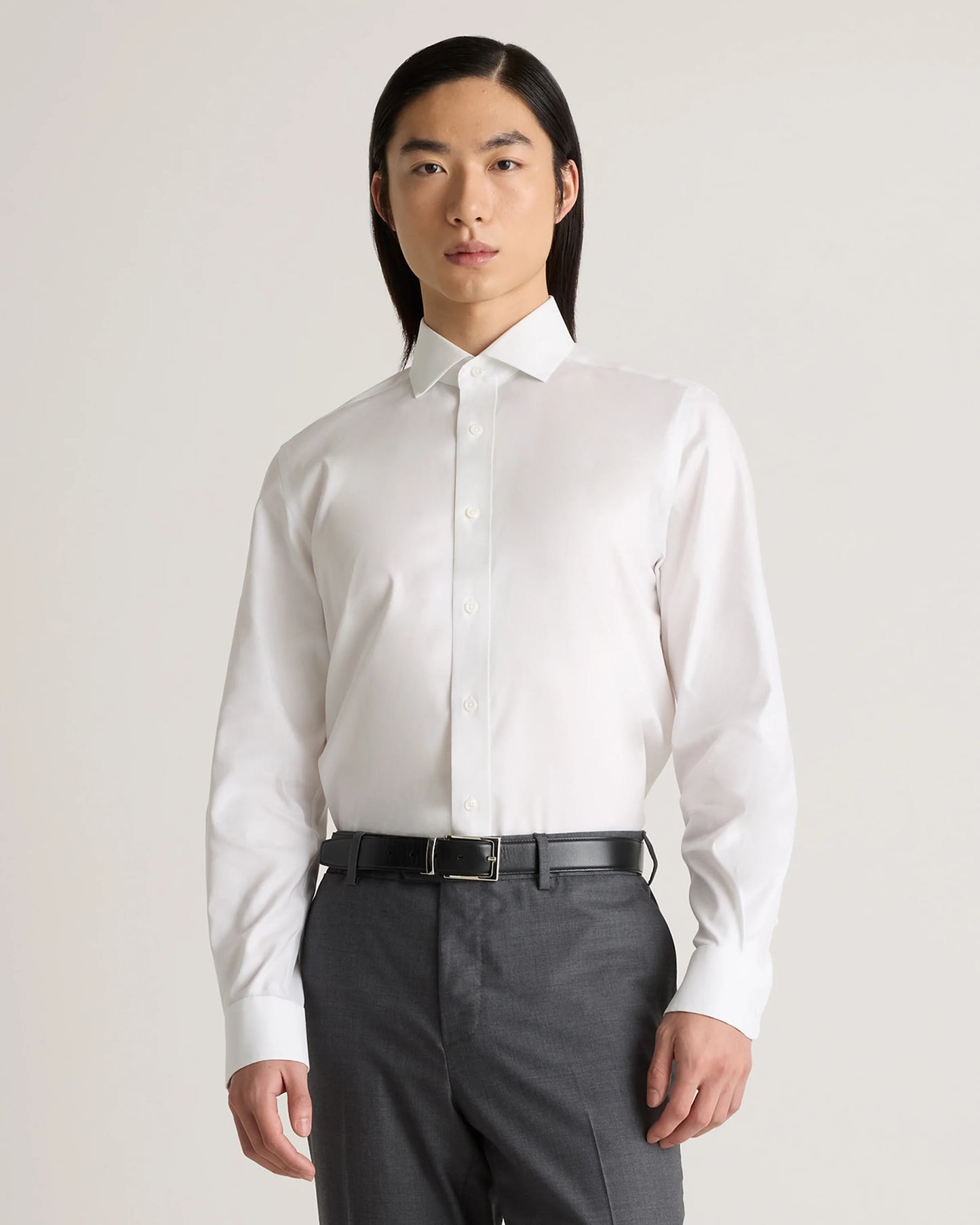 Organic Cotton Oxford Non-Iron Dress Shirt - S / Bold Black