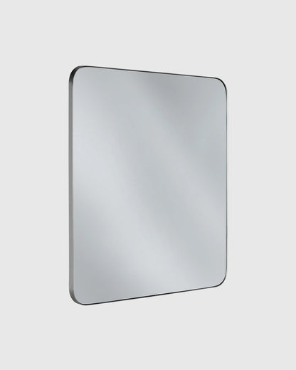 Square Metal Framed Wall Mirror - One Size / Black Metal Frame