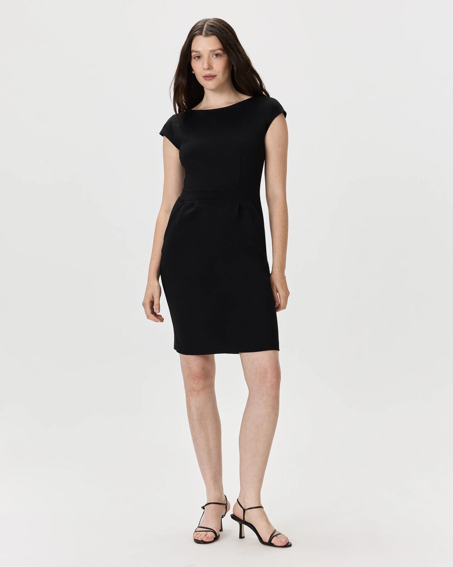 Ultra-Stretch Ponte Cap Sleeve Dress - XS / Ruby Red