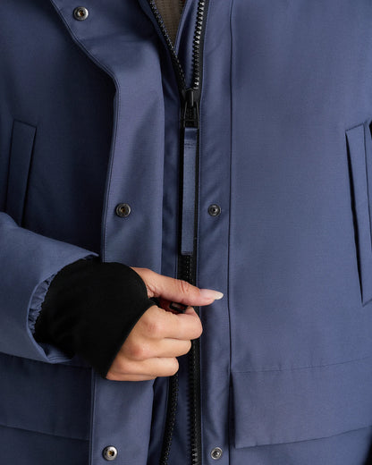 Responsible Down Hooded Long Parka - XS / Storm Blue