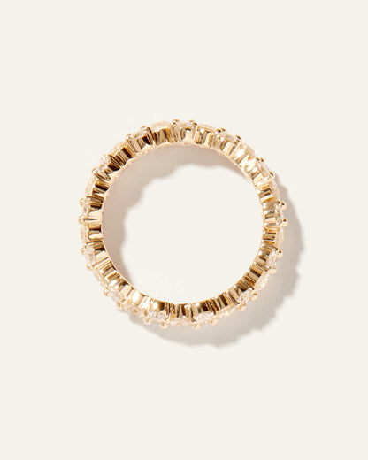 14K Gold Lab Grown Diamond Cluster Eternity Band - 5 / Yellow Gold
