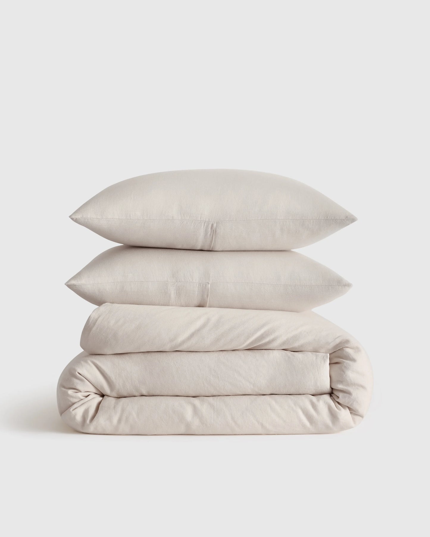 European Linen Duvet Cover Set - Twin / Peach