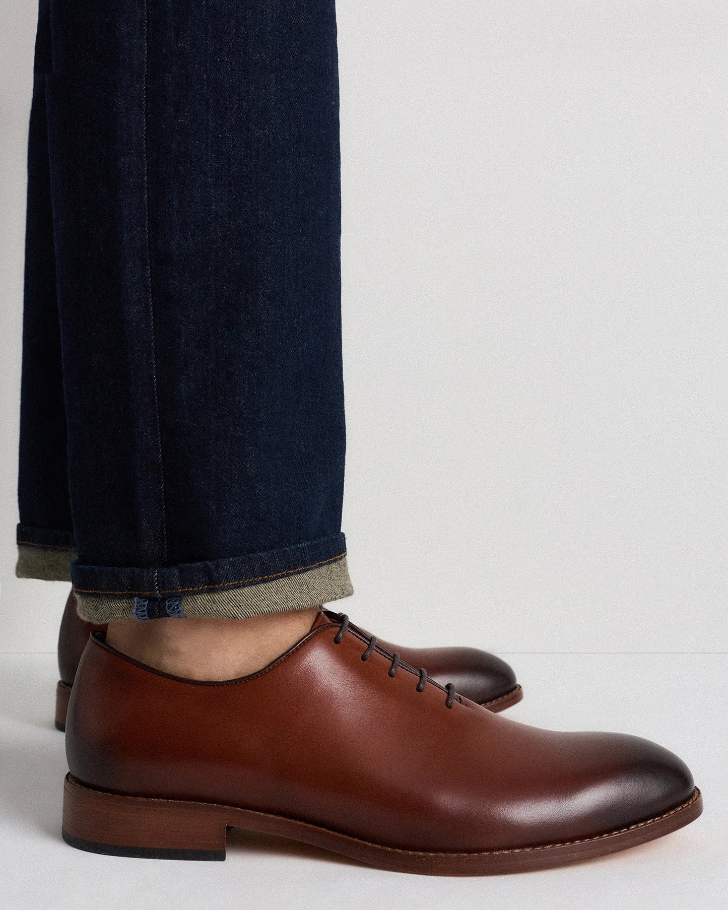 Calfskin Leather Plain Toe Oxford - 7 / Black