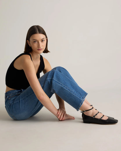Bella Stretch Relaxed Straight Jeans - 24 / Obsidian Blue