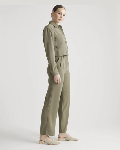 Stretch Crepe Cropped Jacket - XS / Morel