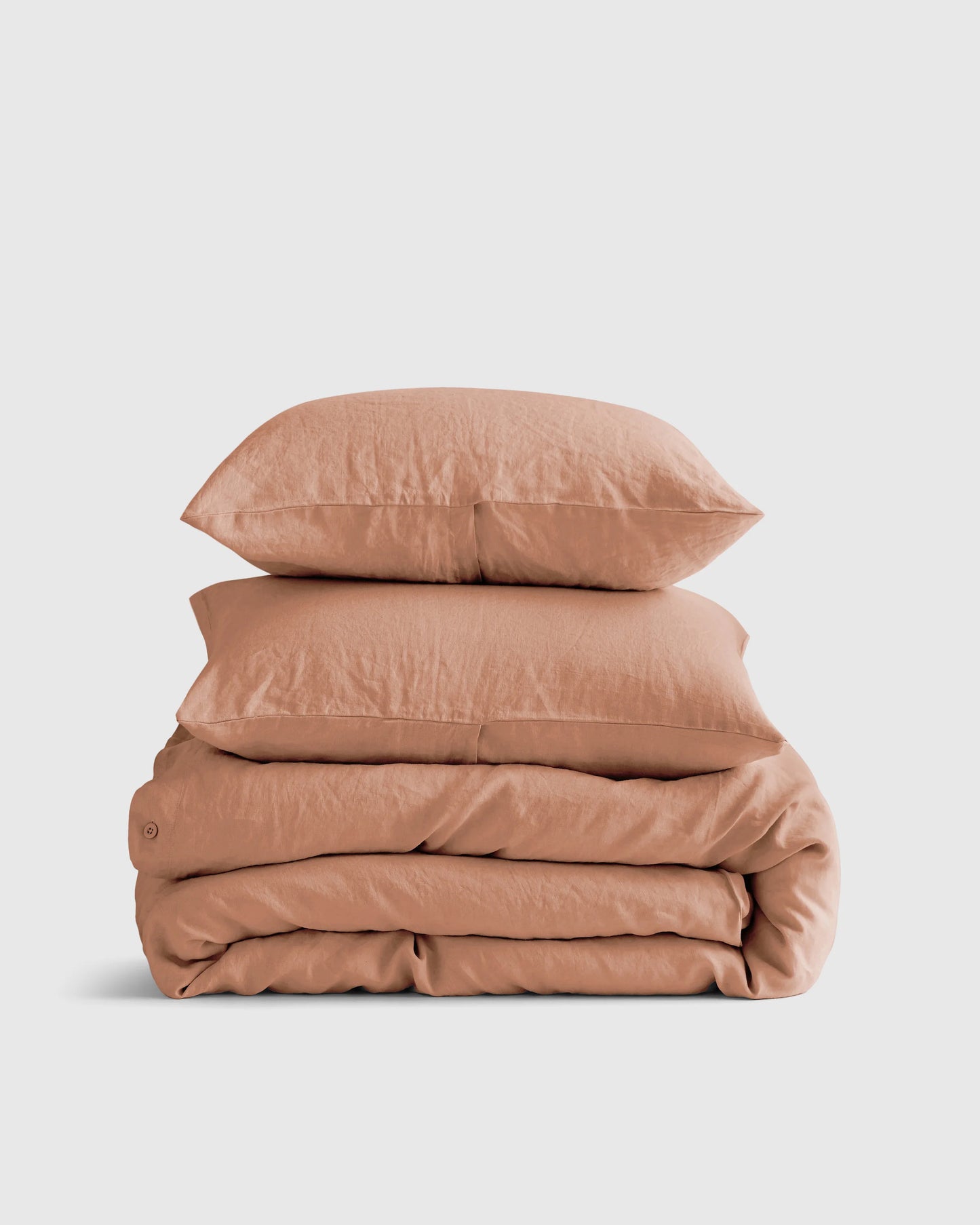 European Linen Duvet Cover Set - Twin / Peach