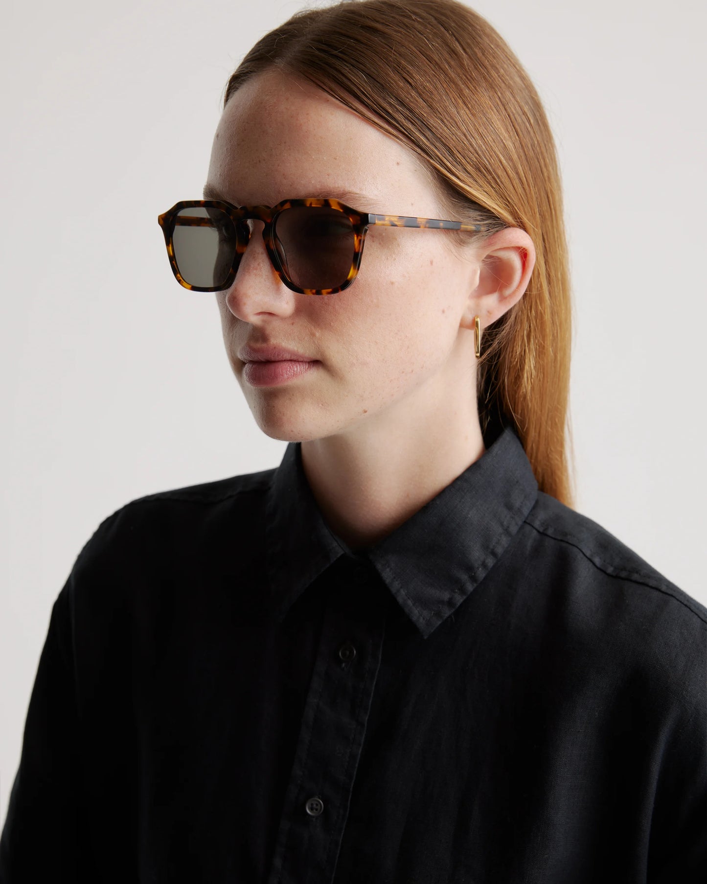 Jude Polarized Acetate Sunglasses - One Size / Black with Green lens