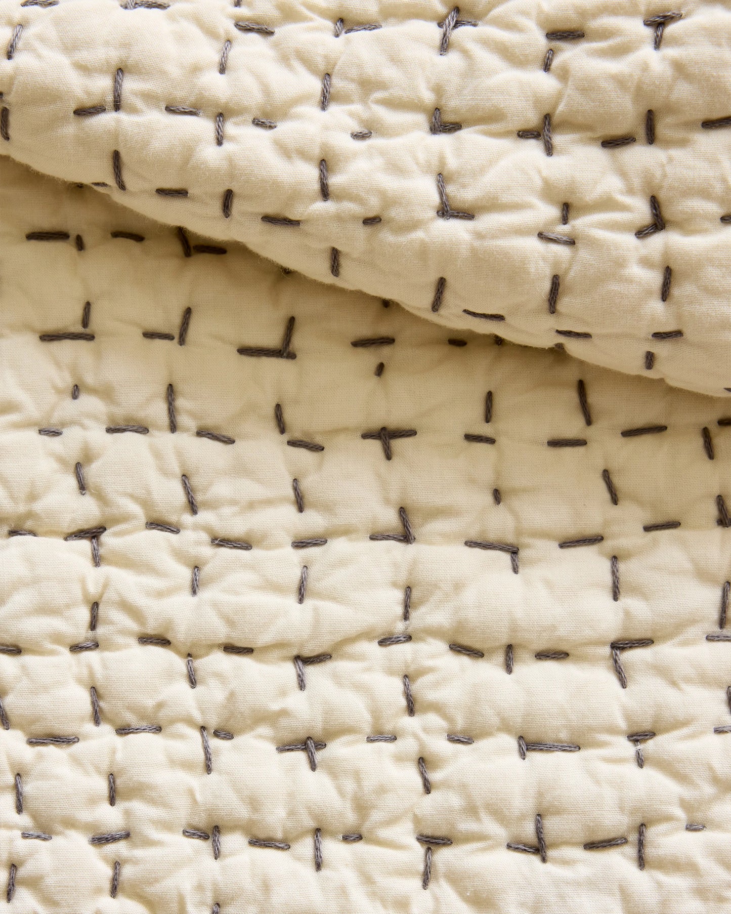 Organic Cotton Hand Stitched Quilt - Twin / Stone