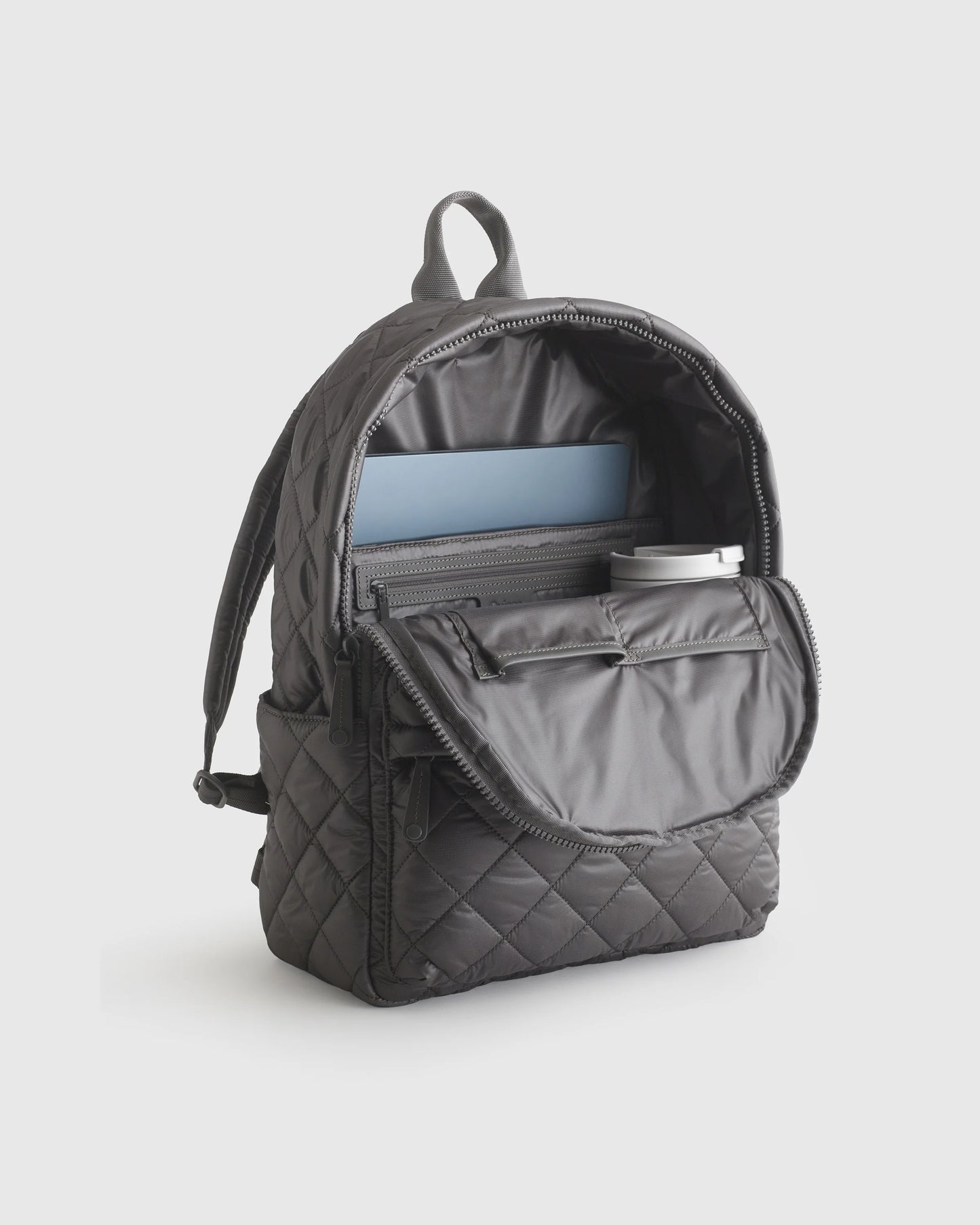 Transit Quilted Commuter Backpack - One Size / Taupe Brown