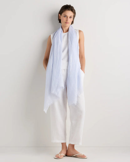 100% European Linen Scarf - One Size / Porcelain Blue