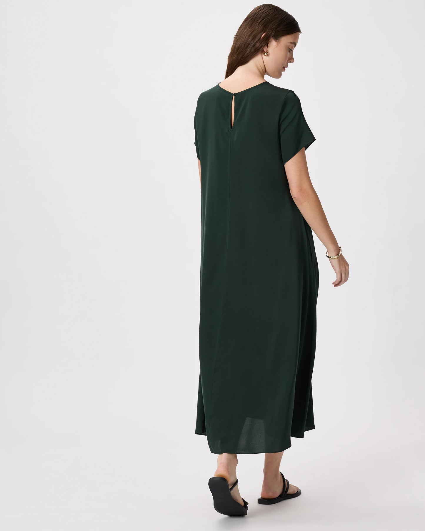 Washable Stretch Silk Voluminous Maxi Dress - XS / Moonstone Blue