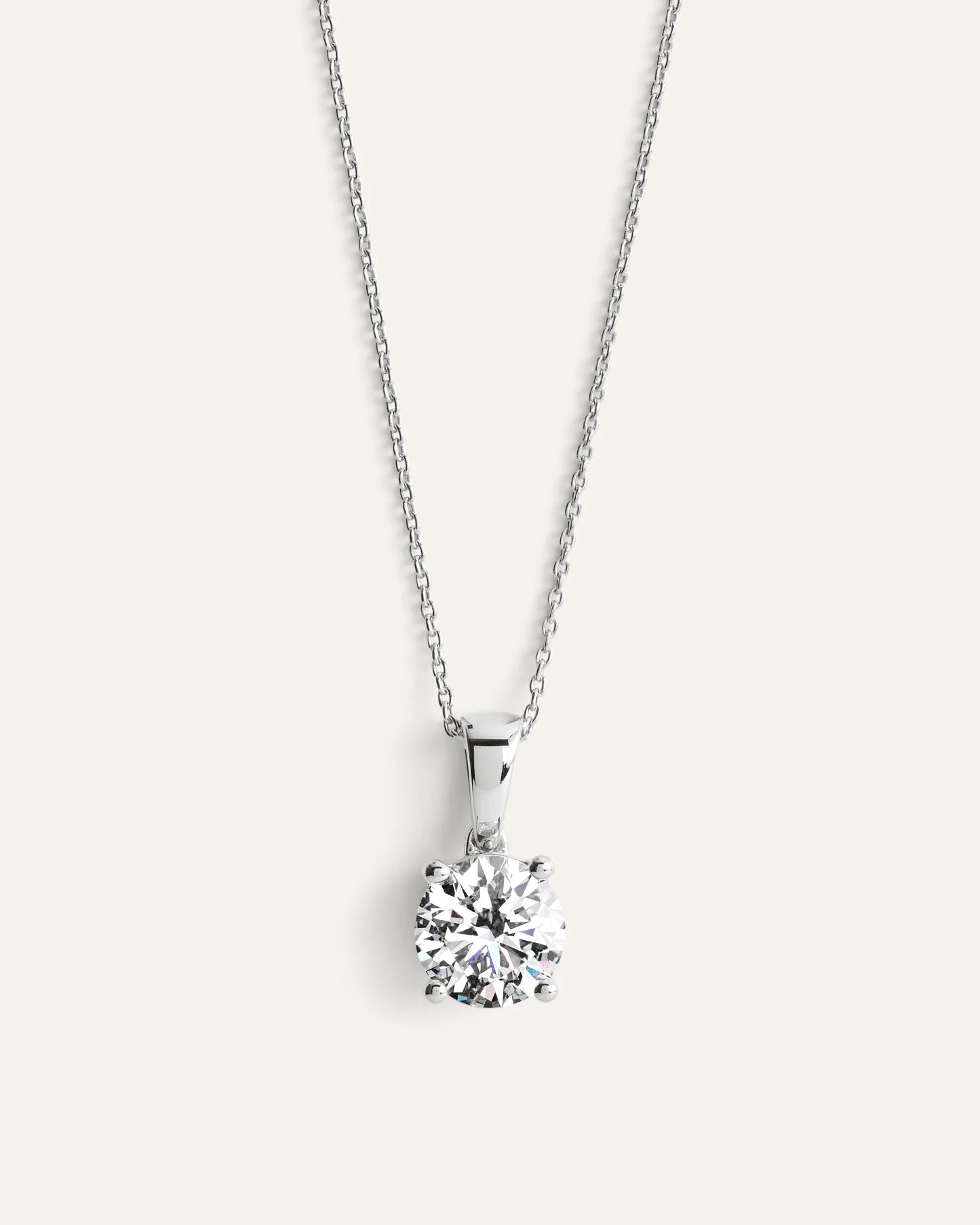 14K Gold Lab Grown Diamond Solitaire Pendant - 2ct - One Size / Yellow Gold