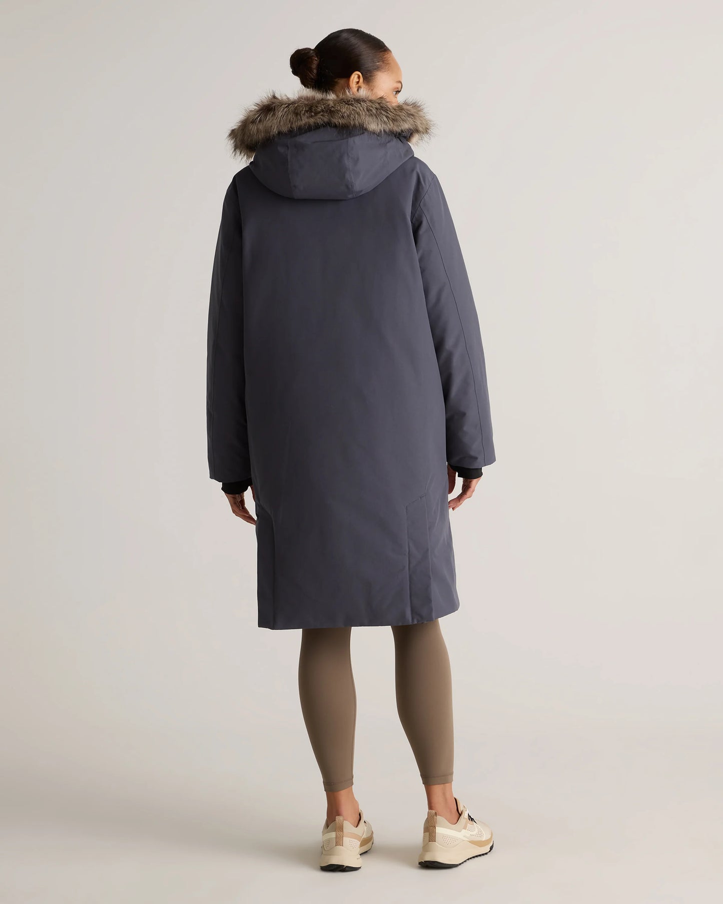 Responsible Down Hooded Long Parka - XS / Storm Blue