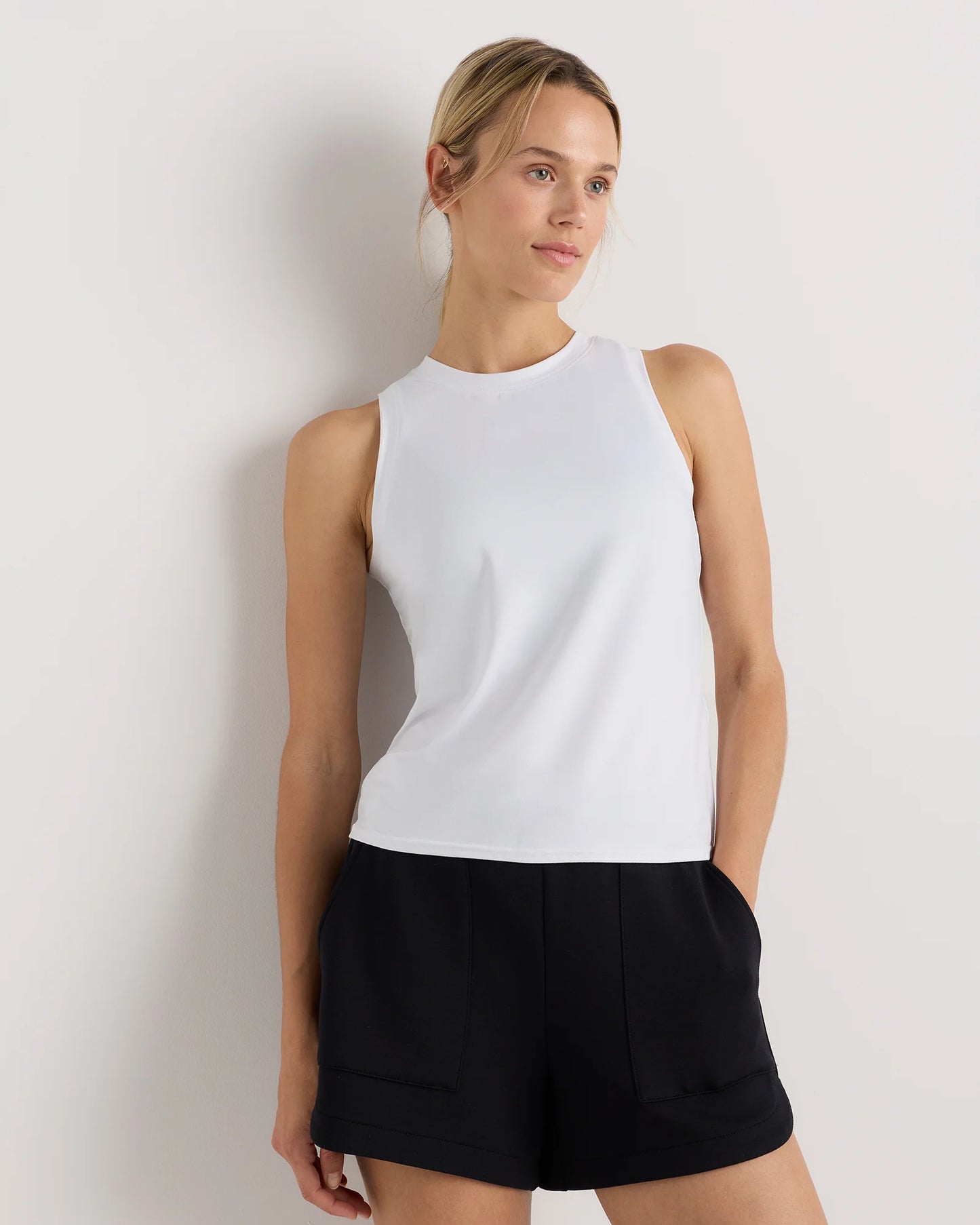 Flowknit Breeze High-Neck Tank - XS / Heather Deep Navy