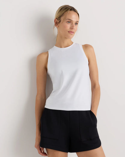 Flowknit Breeze High-Neck Tank - XS / Heather Deep Navy