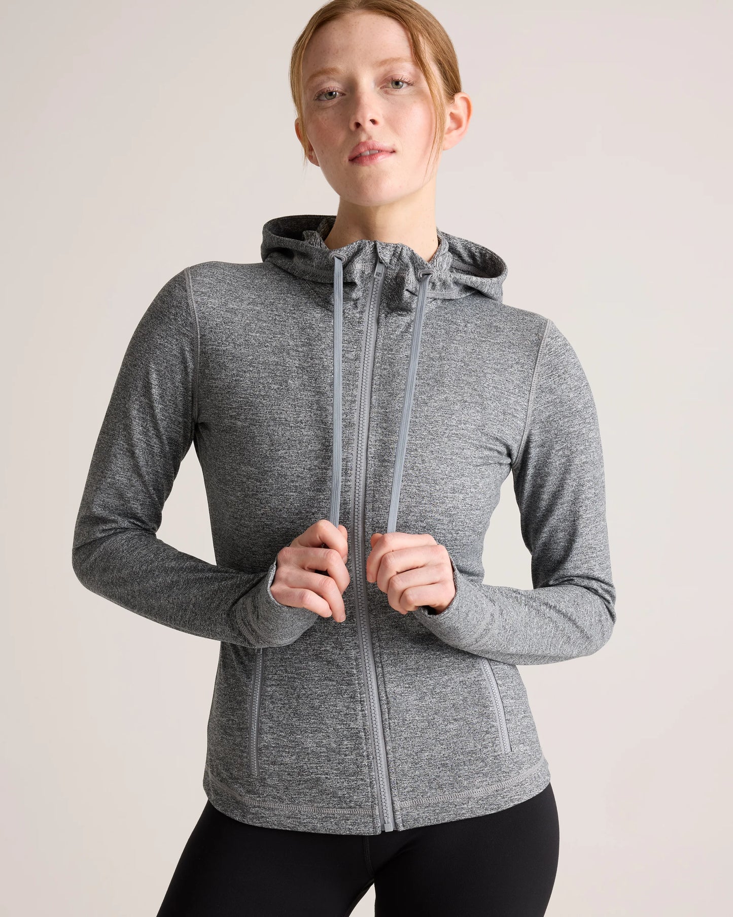 Ultra-Soft Slim Fit Hooded Jacket - XS / Heather Black