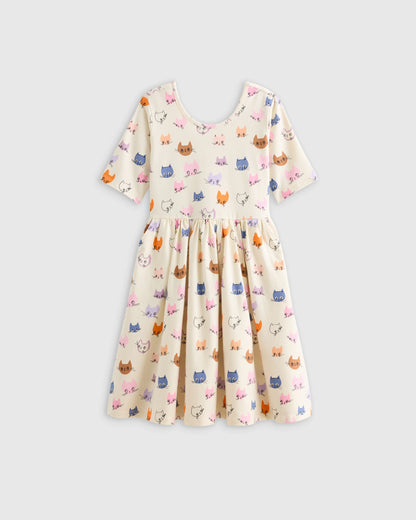 Organic Cotton Skater Dress - 6 / Sweet Cherries