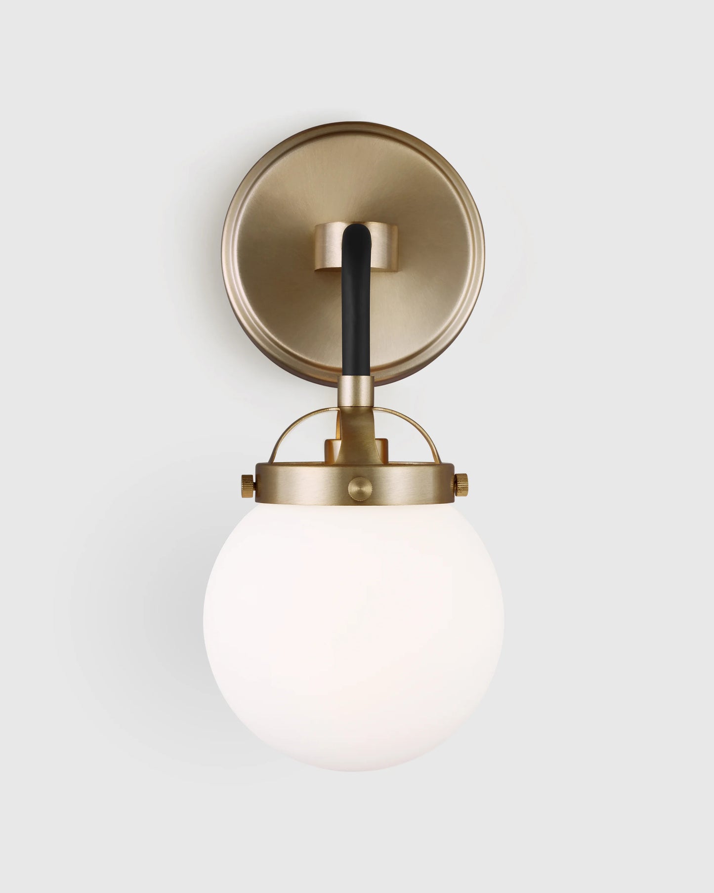 Single Globe Steel Sconce - One Size / Black
