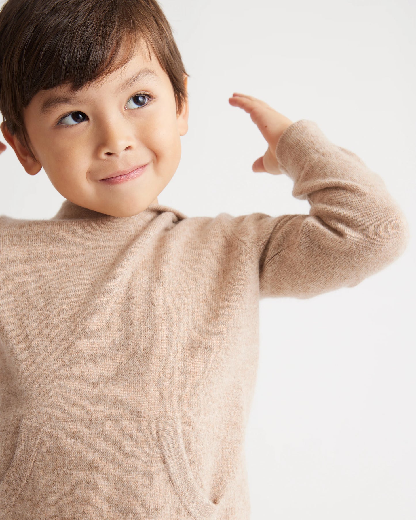 Washable Cashmere Hoodie - 2T / Oatmeal