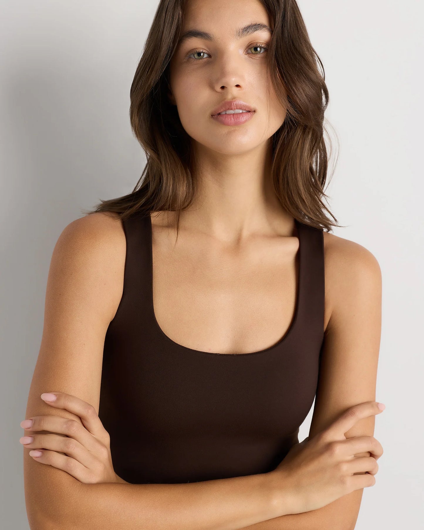 Power-Up Scoop Neck Bra Tank - XS / Classic White