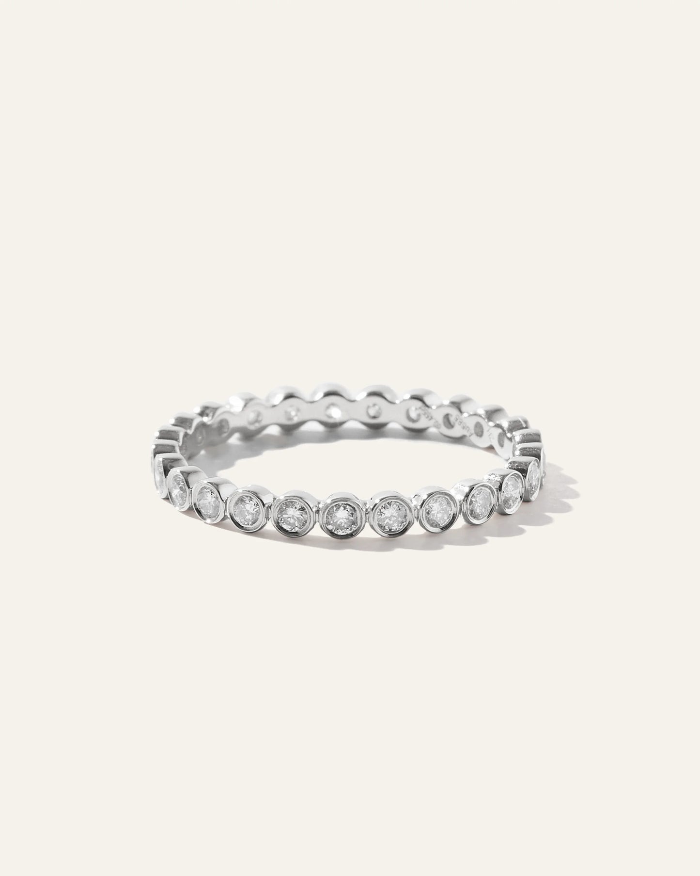14K Gold Diamond Bezel Eternity Band - 4 / Yellow Gold