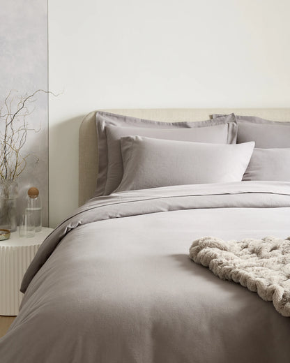 Luxury Organic Flannel Sham Set - Standard / Grey