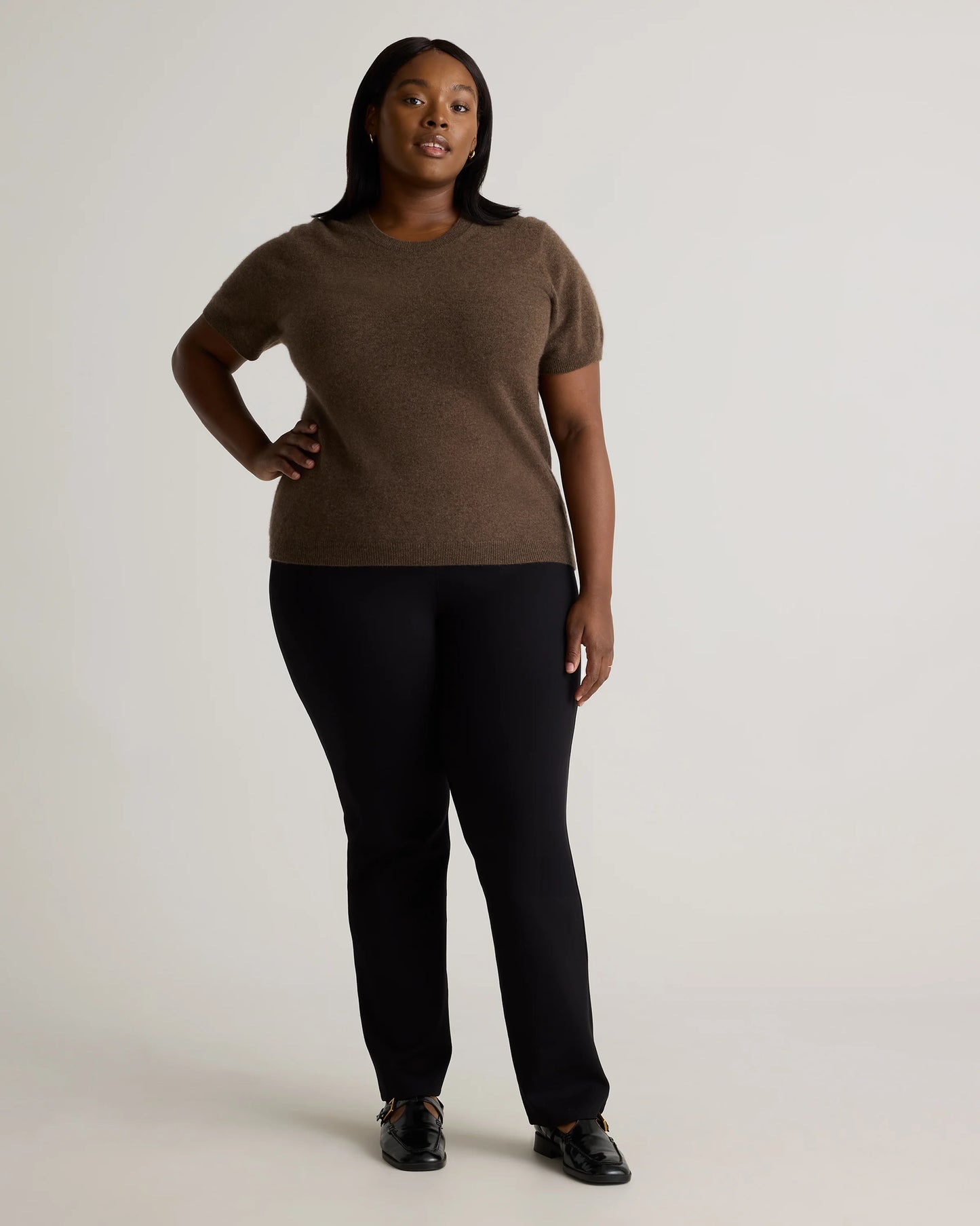 Mongolian Cashmere Tee - 1X / Heather Vintage Pink