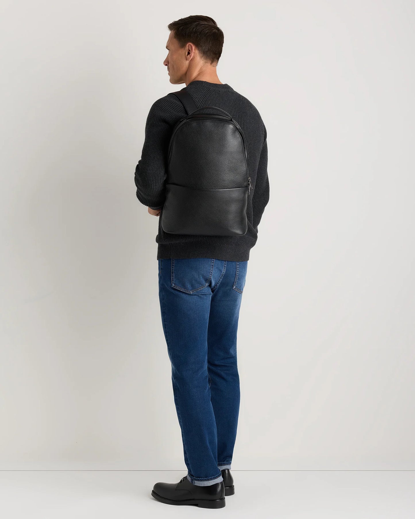 Excursion Italian Leather Laptop Backpack - One Size / Black