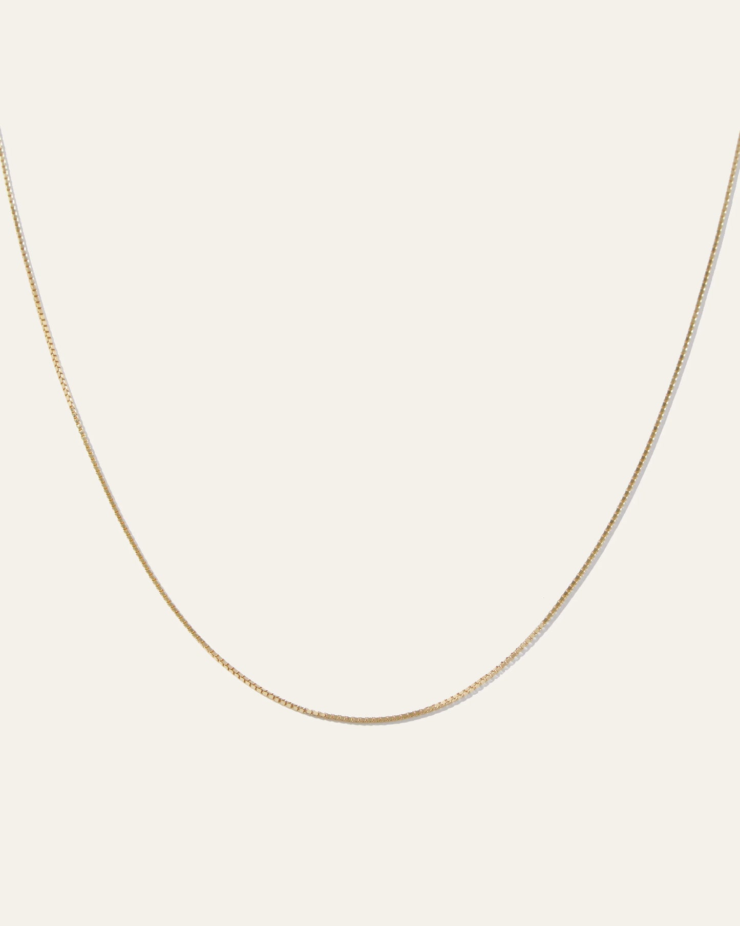 14K Gold Petite Box Chain Necklace - One Size / Yellow Gold