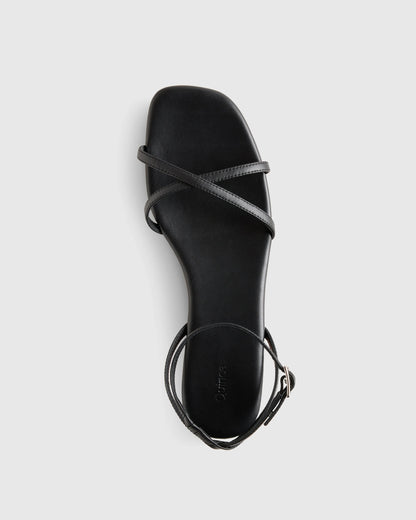 Italian Leather Ankle Strap Sandal - 5 / Cognac