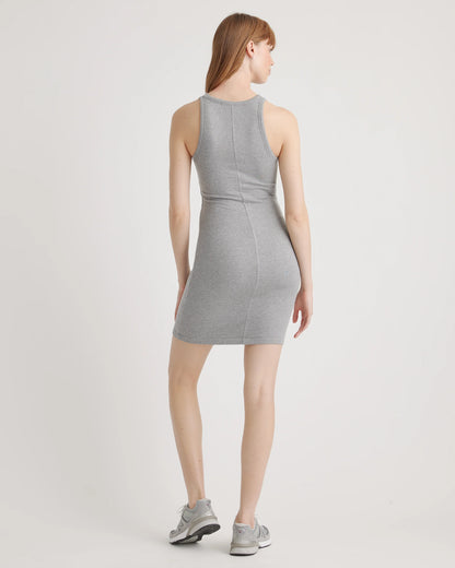 Tencel Rib Knit Sleeveless Mini Dress - XS / Heather Grey