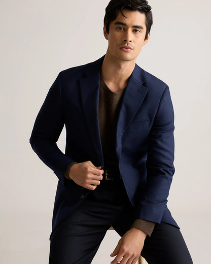 Stretch Wool Blazer - S / Grey Melange
