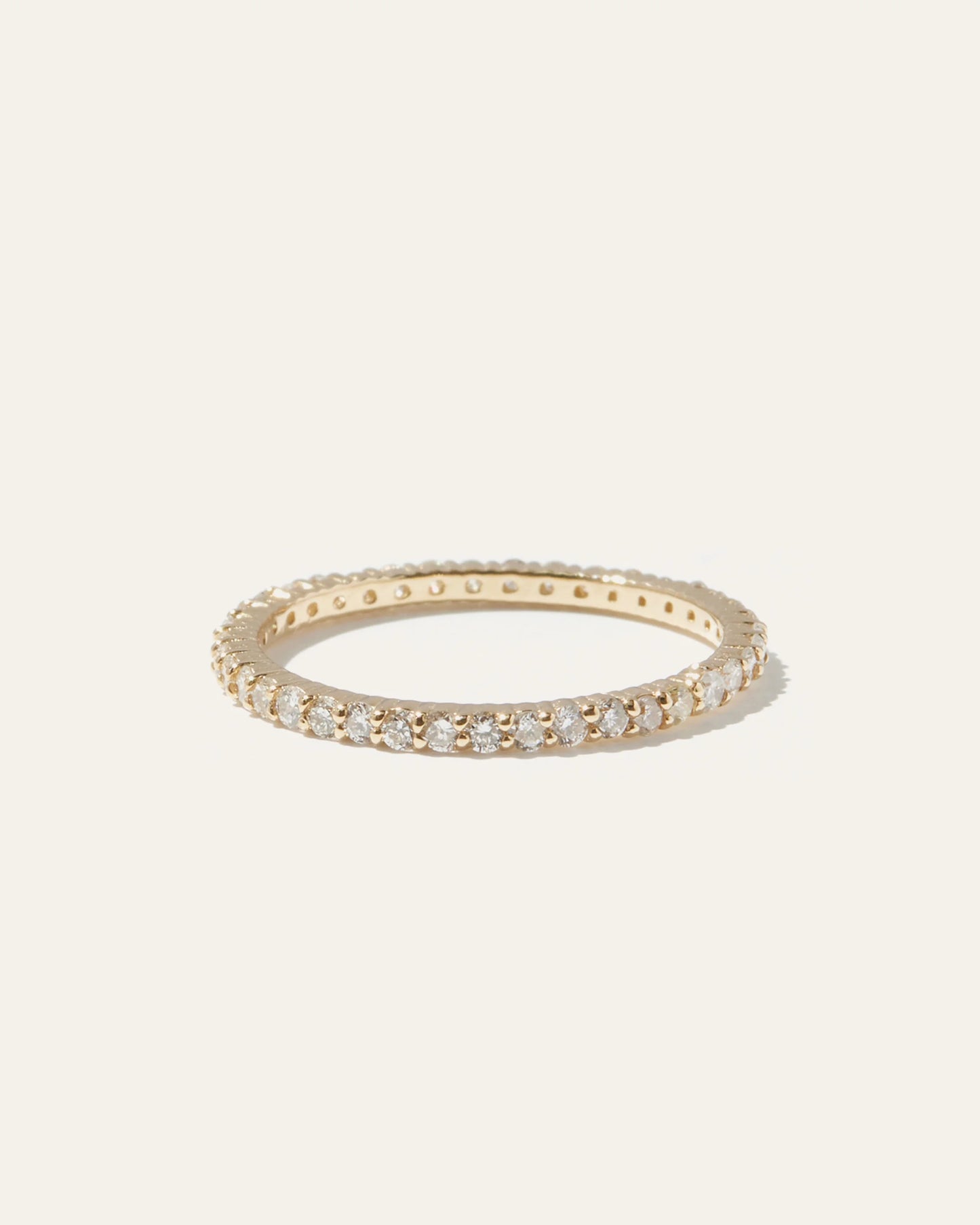 Diamond Shared Prong Eternity Band - 4 / Yellow Gold